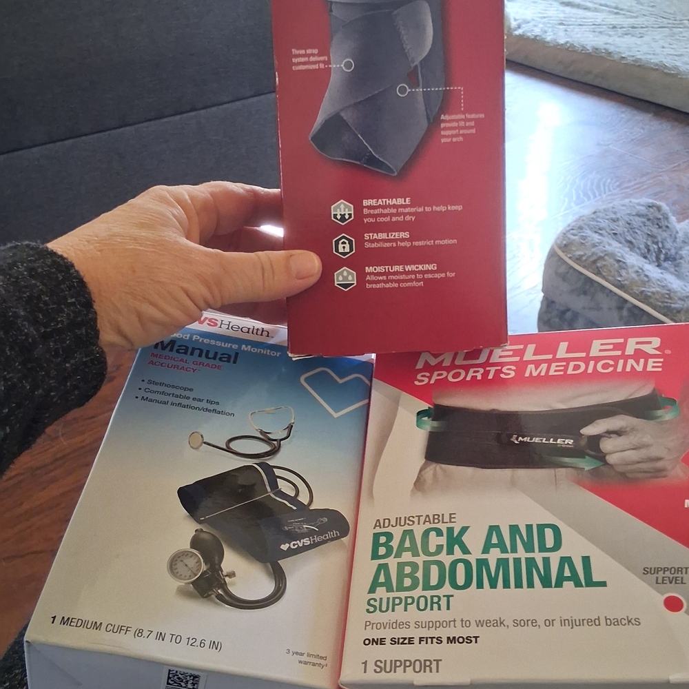 Adjustable Black Back and Abdominal Support Bp Monitor And ankle Support